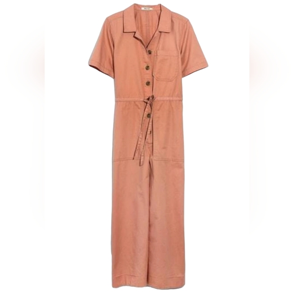Madewell Wide-Leg Utility Jumpsuit 6 in Washed coral - Picture 6 of 11
